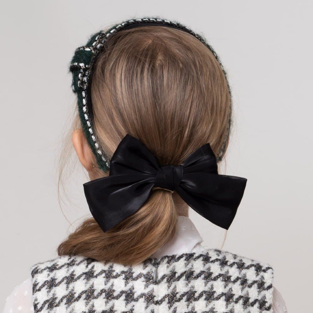 Lazo grande de organza negro