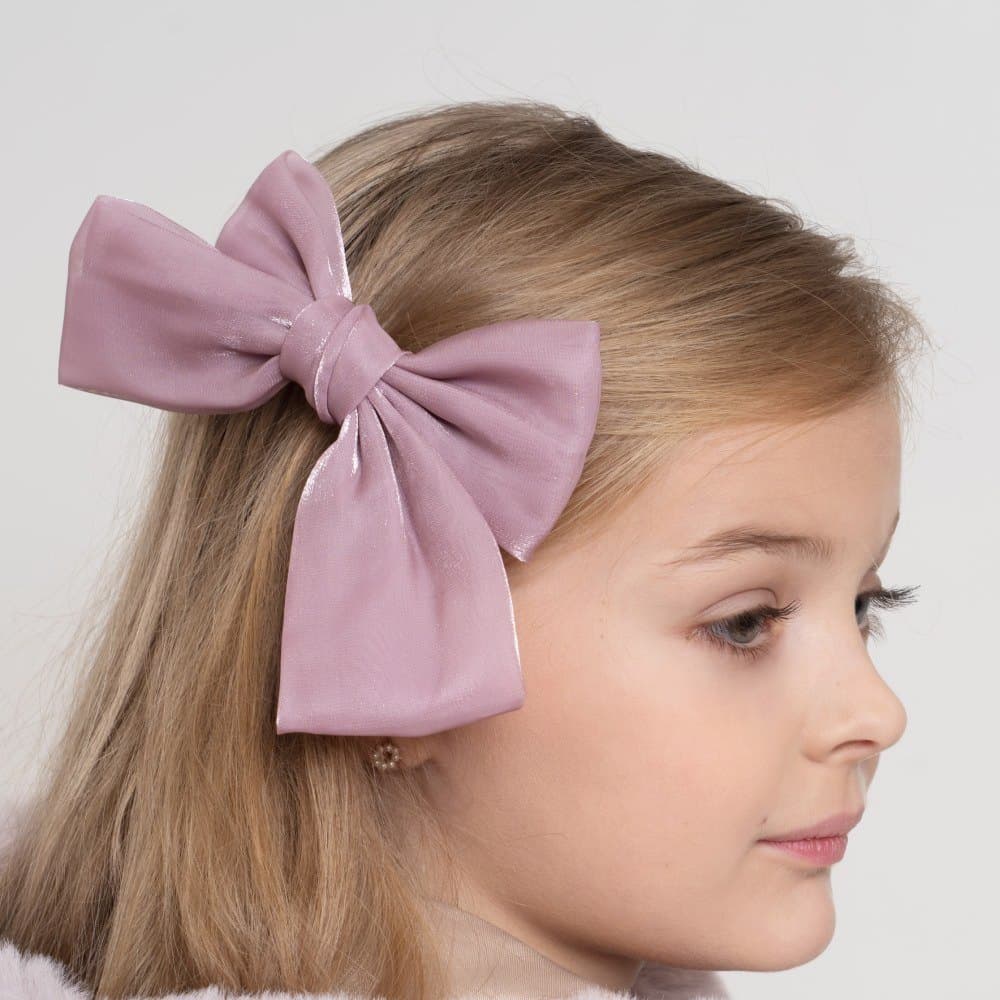 Lazo grande de organza rosa