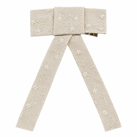 Grey Flowers Bow